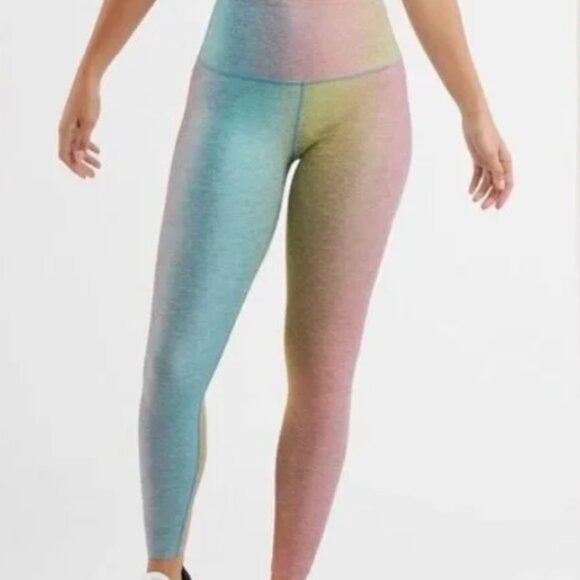 Beyond Yoga High Waisted Legging Sunset Prismatic Rainbow Ombre - Size XS - Picture 1 of 8